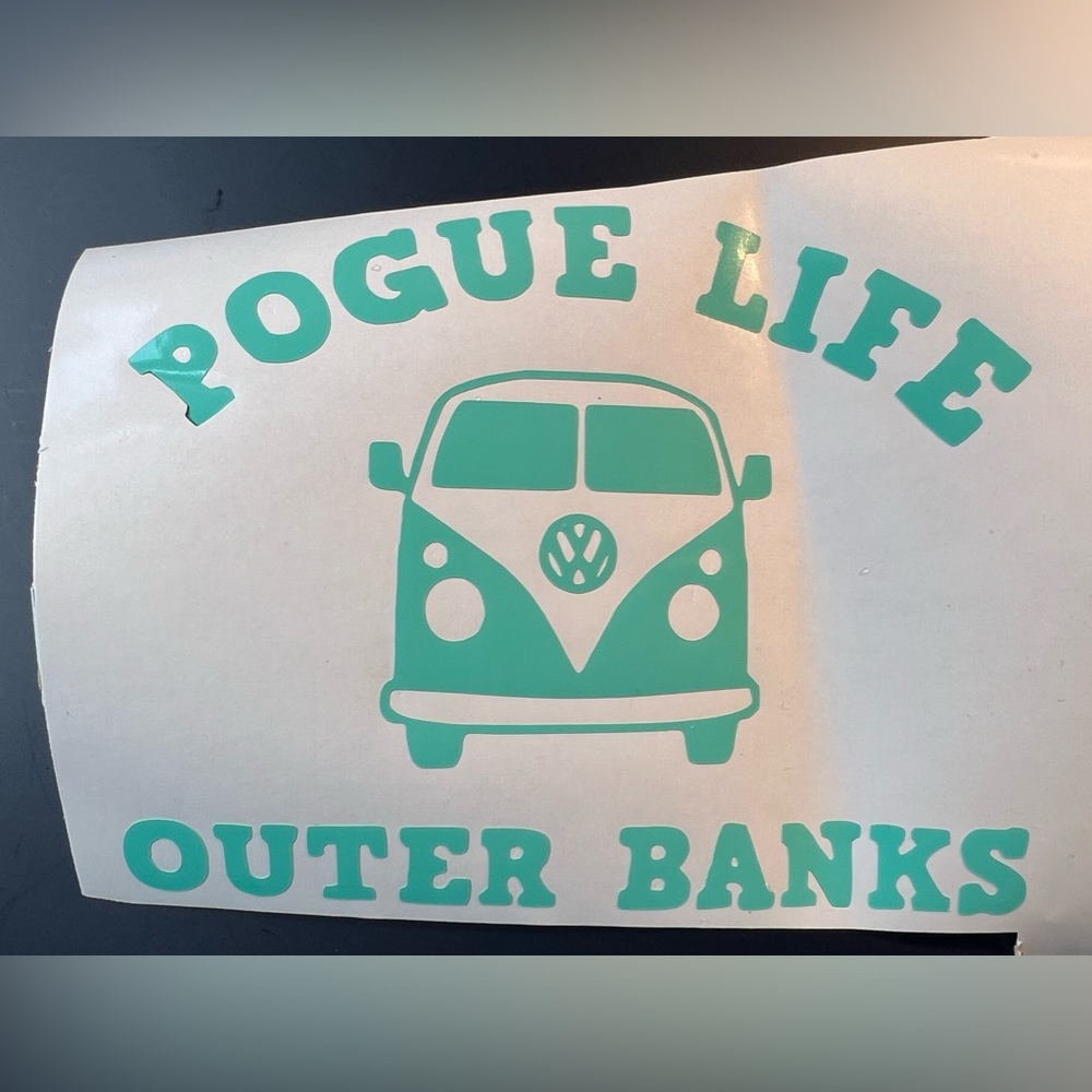 Pogue Life Outer Banks Green Vinyl Car Decal New